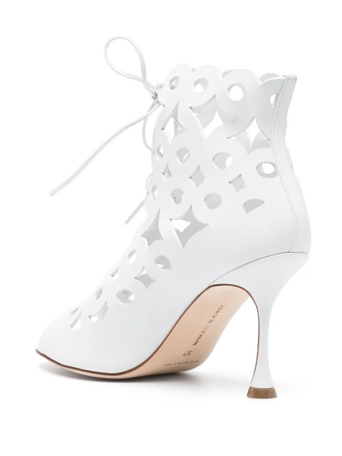 Manolo Blahnik Taralo 90mm cut-out boots - White - zdjęcie produktu nr 2