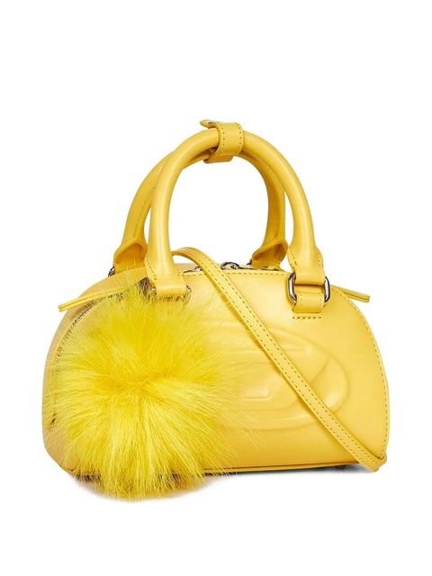 Diesel mini embossed-logo pompom-embellished shoulder bag - Yellow - zdjęcie produktu nr 2