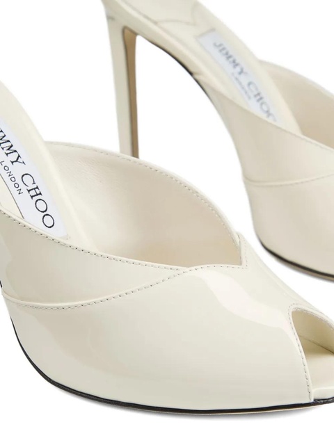 Jimmy Choo 100mm Brigitte peep-toe mules - Neutrals - zdjęcie produktu nr 2
