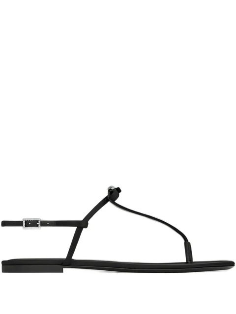 Saint Laurent Jota crystal-embellished bow sandals - Black - zdjęcie produktu nr 1