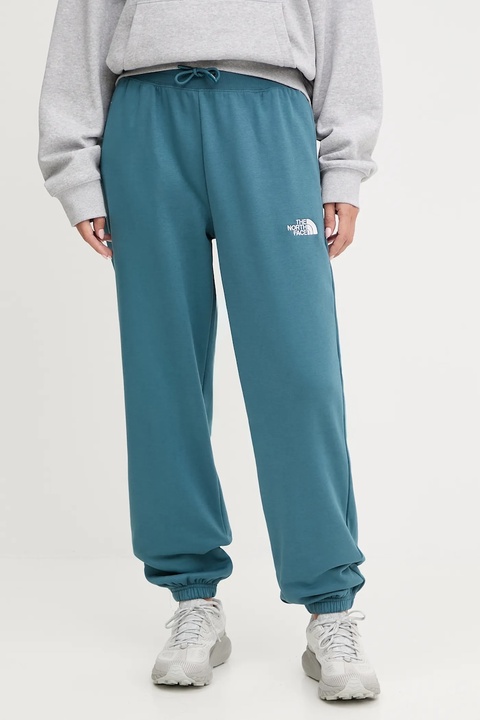 The North Face spodnie dresowe Essential Relaxed damskie kolor turkusowy gładkie NF0A8C1GBQ51 - zdjęcie produktu nr 1