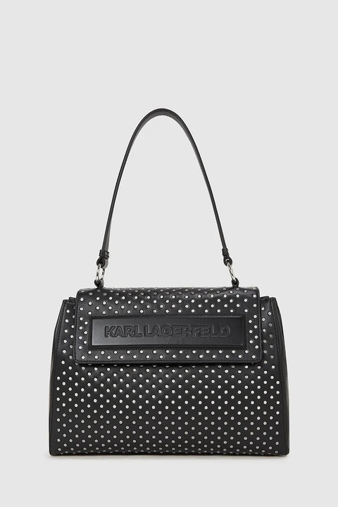 Karl Lagerfeld torebka skórzana kolor czarny A4W30086 - zdjęcie produktu nr 1