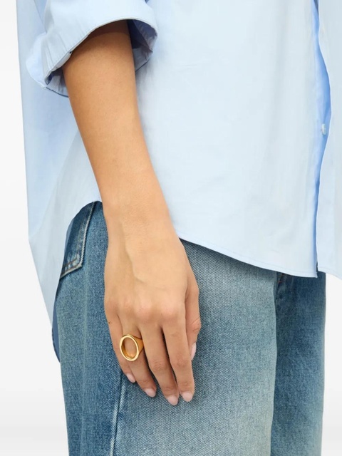 MM6 Maison Margiela Minimal logo 4mm ring - Gold - zdjęcie produktu nr 1