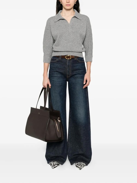 KHAITE polo-neck cashmere sweater - Grey - zdjęcie produktu nr 2