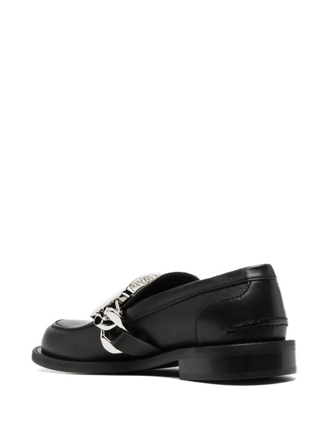 JW Anderson logo-engraved leather loafers - Black - zdjęcie produktu nr 2