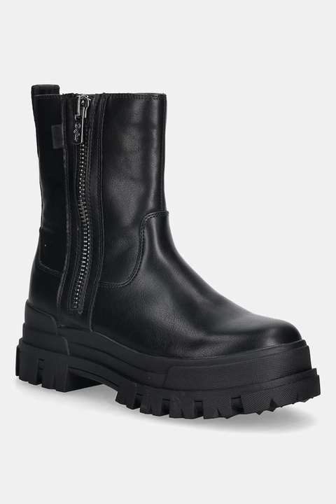 Buffalo botki Aspha Bootie Zip damskie kolor czarny na platformie lekko ocieplone 1270125-BLK - zdjęcie produktu nr 1