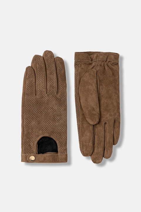 Medicine rękawiczki zamszowe kolor brązowy - zdjęcie produktu nr 1