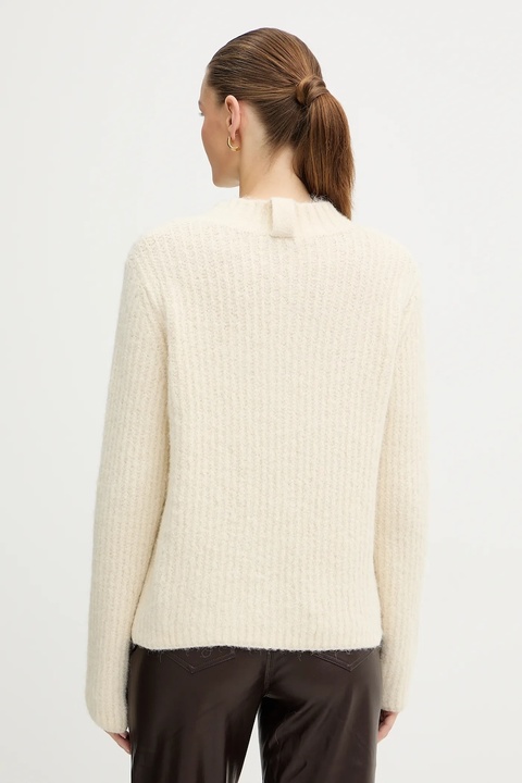 Morgan sweter z dodatkiem wełny damski kolor beżowy ciepły MACHA - zdjęcie produktu nr 1