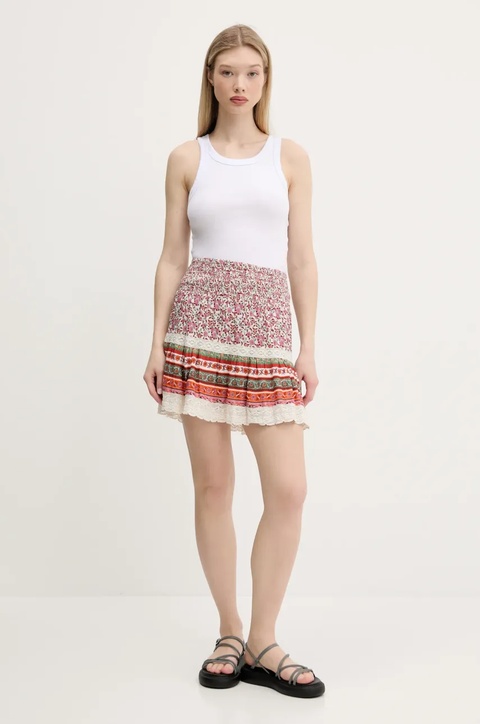Superdry spódnica kolor różowy mini rozkloszowana W7210348A-F4C - zdjęcie produktu nr 2