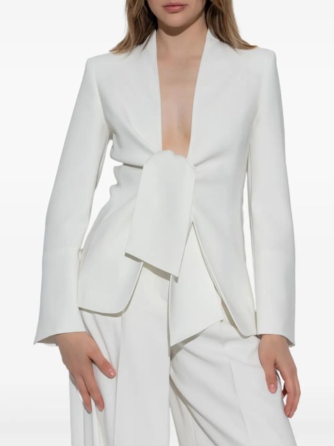 Max Mara bow-tie detail blazer - White - zdjęcie produktu nr 2
