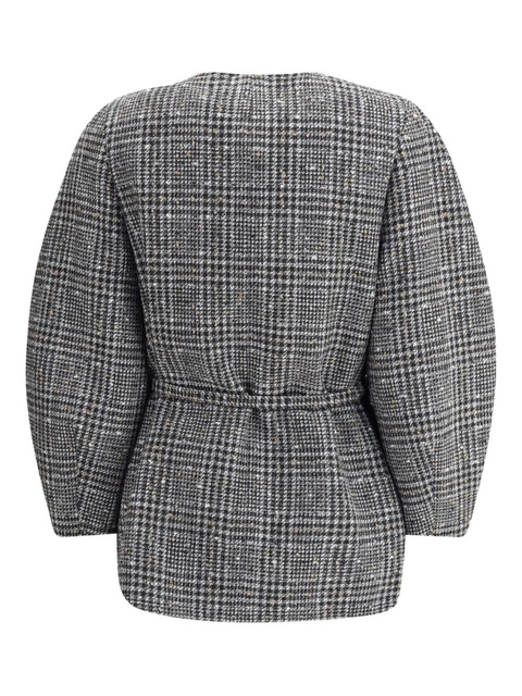 FENDI check belted jacket - Grey - zdjęcie produktu nr 2