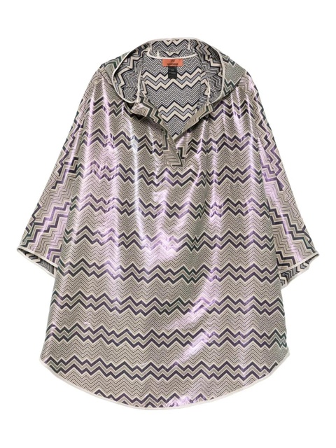 Missoni chevron-pattern hood cape - Blue - zdjęcie produktu nr 1