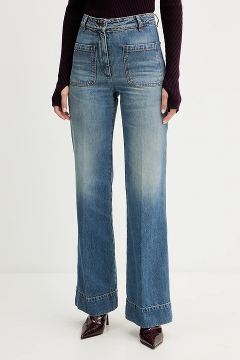 Victoria Beckham jeansy bawełniane damskie high waist 1425DJE005218Y.R - zdjęcie produktu nr 1