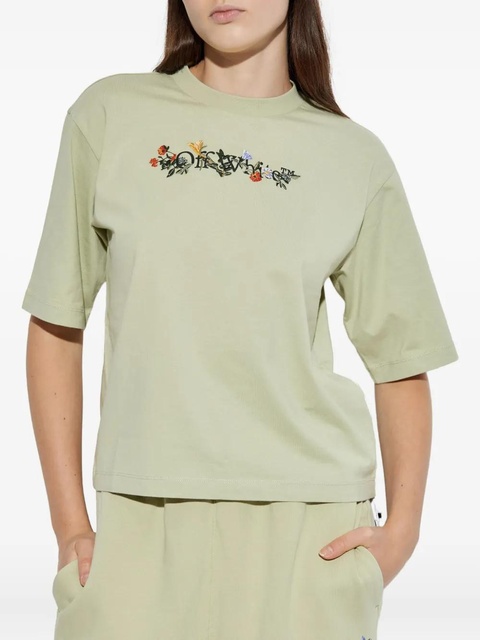 Off-White floral embroidered T-shirt - Green - zdjęcie produktu nr 2