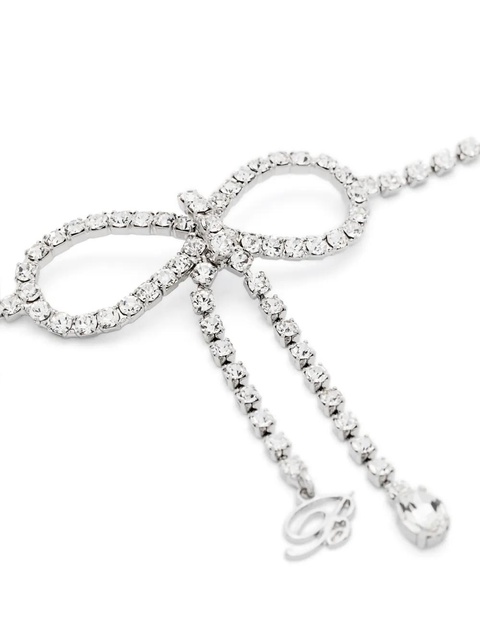 Blumarine rhinestone-bow necklace - Silver - zdjęcie produktu nr 2