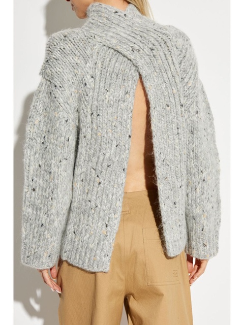 GANNI rear slit roll neck sweater - Grey - zdjęcie produktu nr 2