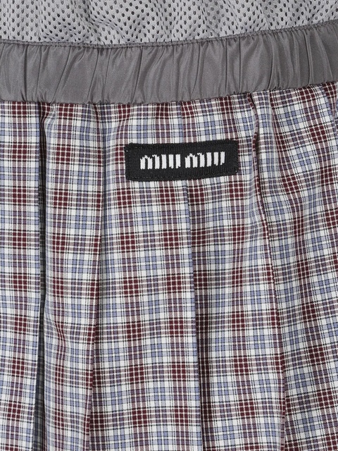 Miu Miu checked pleated midi skirt - Blue - zdjęcie produktu nr 2