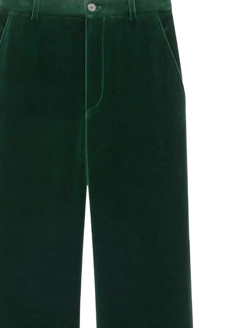 Saint Laurent velvet straight-leg trousers - Green - zdjęcie produktu nr 2