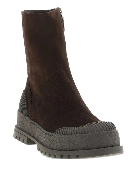 Aquazzura Rugged textured-rubber ankle boots - Brown - zdjęcie produktu nr 2