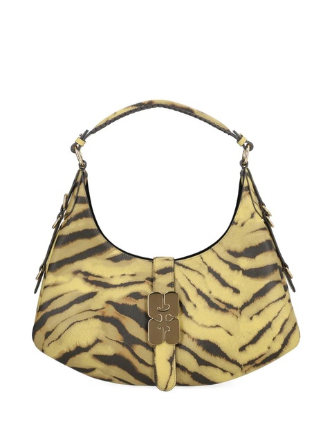 GANNI tiger-pattern buckle shoulder bag - Yellow - zdjęcie produktu nr 2