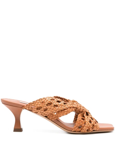 Casadei 50mm woven knot heeled sandals - Brown - zdjęcie produktu nr 1