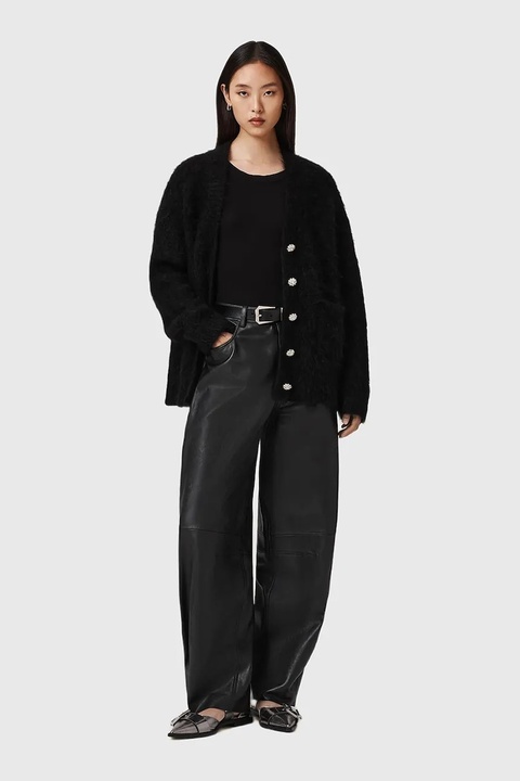 AllSaints kardigan z wełną damski kolor czarny W077KD - zdjęcie produktu nr 2