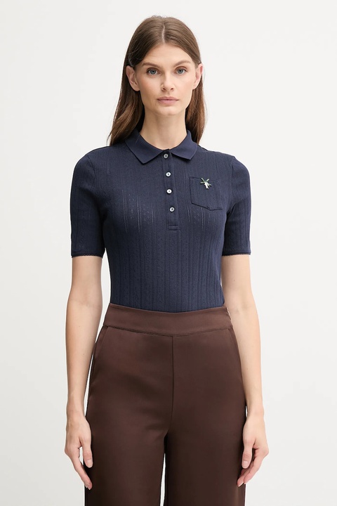 Lacoste polo bawełniane damski kolor granatowy DF5296 - zdjęcie produktu nr 1