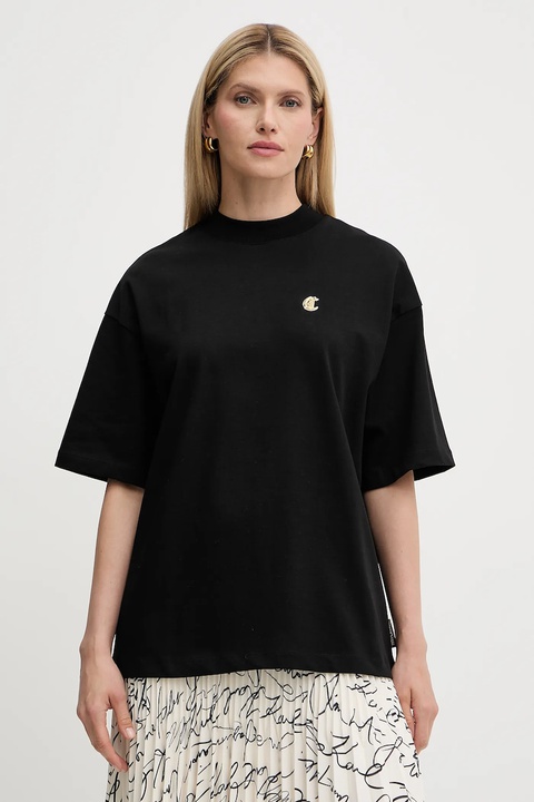 Just Cavalli t-shirt bawełniany damski kolor czarny 79PAHT06 CJ518 - zdjęcie produktu nr 1