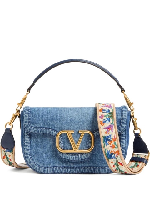 Valentino Garavani Alltime denim shoulder bag - Blue - zdjęcie produktu nr 1