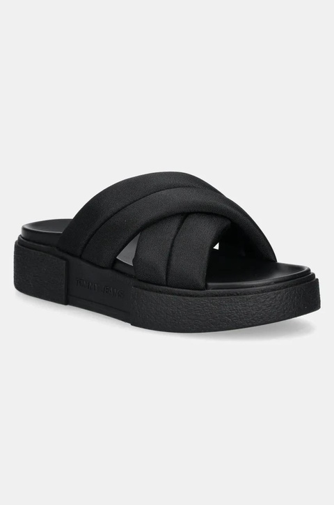 Tommy Jeans klapki FLATFORM SANDAL damskie kolor czarny na platformie EN0EN02775 - zdjęcie produktu nr 1