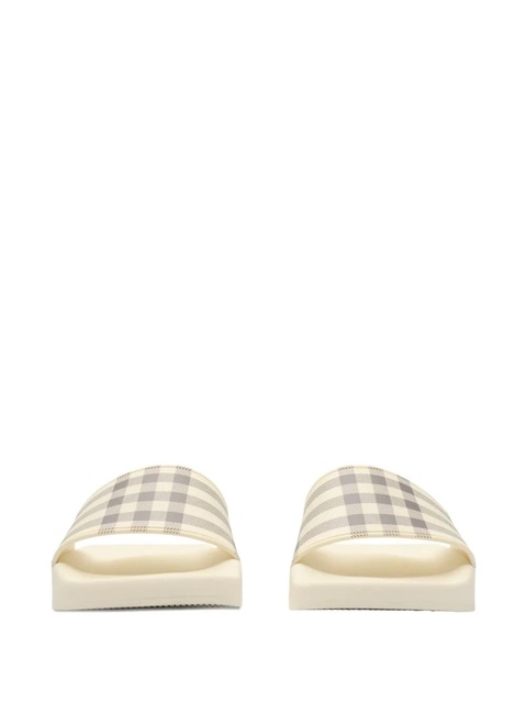 Burberry checked slides - Neutrals - zdjęcie produktu nr 1