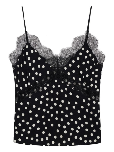 ANINE BING lace polka dot top - Black - zdjęcie produktu nr 1