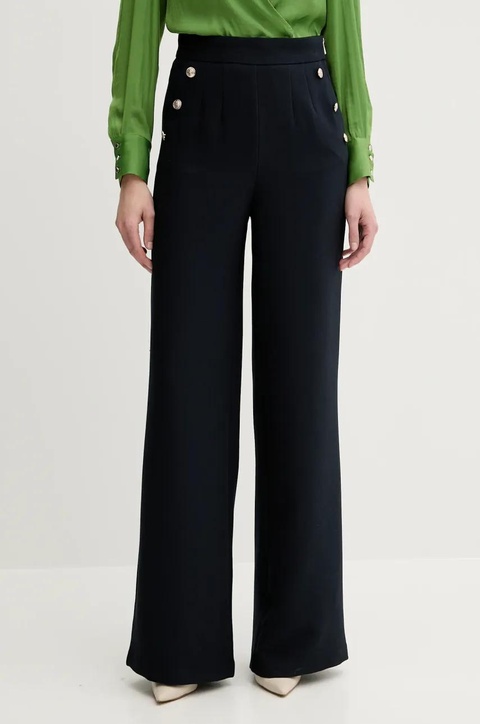 Morgan spodnie PINO.F damskie kolor granatowy szerokie high waist PINO.F - zdjęcie produktu nr 1
