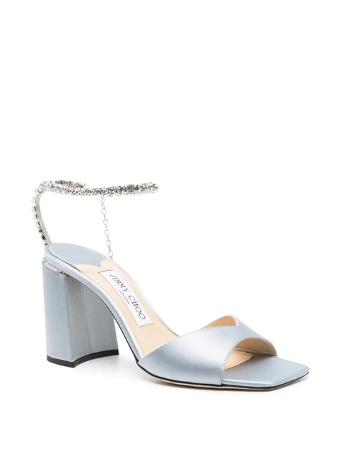 Jimmy Choo Saeda 80mm crystal-strap sandals - Blue - zdjęcie produktu nr 1
