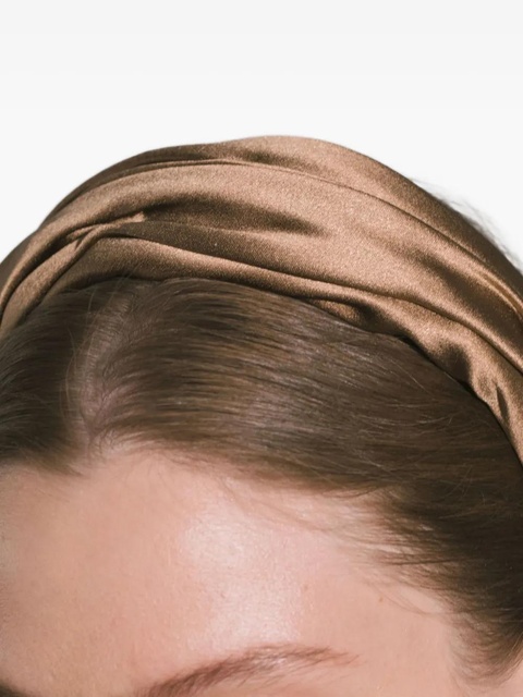 Jennifer Behr pleated silk headband - Brown - zdjęcie produktu nr 2