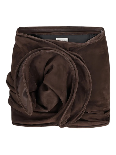 Magda Butrym rose-detail suede skirt - Brown - zdjęcie produktu nr 2