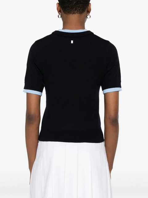 SANDRO contrasting-trim t-shirt - Blue - zdjęcie produktu nr 2