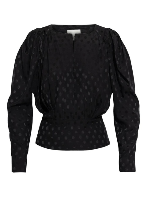 ISABEL MARANT polka-dot puff-sleeve top - Black - zdjęcie produktu nr 1