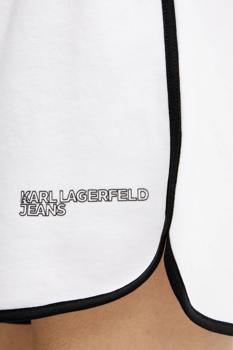 Karl Lagerfeld Jeans szorty bawełniane damskie kolor biały gładkie high waist A2W10095 - zdjęcie produktu nr 2