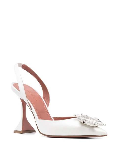 Amina Muaddi 95mm Begum slingback pumps - White - zdjęcie produktu nr 2