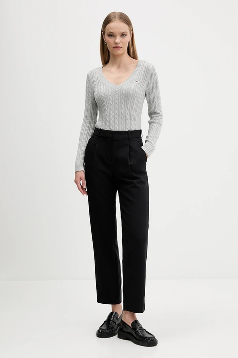 Abercrombie & Fitch spodnie damskie kolor czarny proste high waist KI156-5521-900 - zdjęcie produktu nr 2