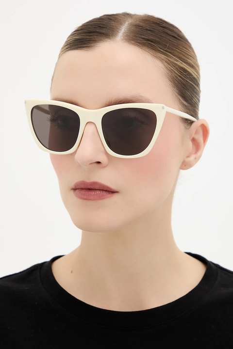 Saint Laurent okulary przeciwsłoneczne KATE THIN damskie kolor beżowy SL 214 - zdjęcie produktu nr 1