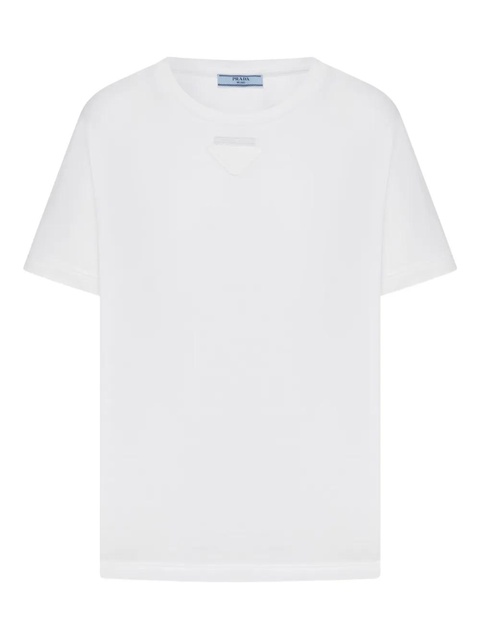 Prada triangle logo jersey T-shirt - White - zdjęcie produktu nr 2
