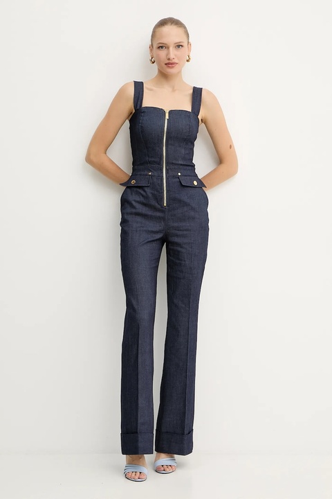 Marciano Guess kombinezon jeansowy kolor granatowy z dekoltem karo 5YPD42 7457A - zdjęcie produktu nr 2