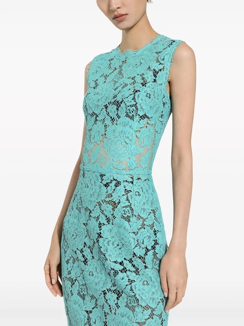 Dolce & Gabbana floral-lace sleeveless midi dress - Blue - zdjęcie produktu nr 2