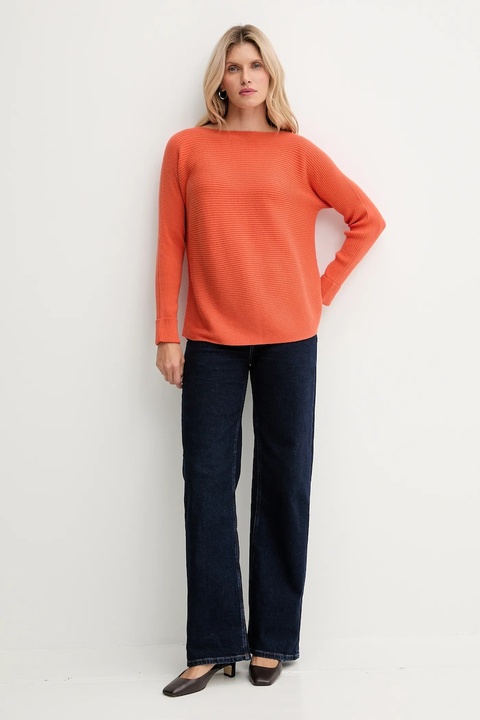 United Colors of Benetton sweter z dodatkiem wełny damski kolor pomarańczowy 1Y6SD10CH - zdjęcie produktu nr 2