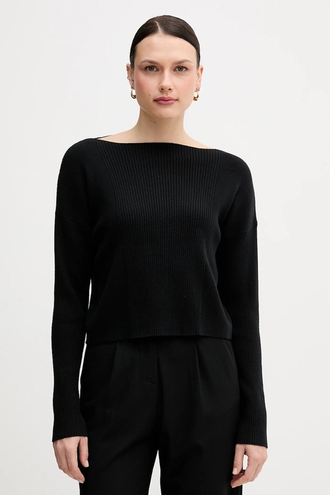 Sisley sweter z domieszką wełny damski kolor czarny 1KHTL106J - zdjęcie produktu nr 1