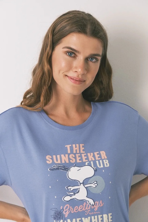 women'secret piżama bawełniana kolor niebieski bawełniana 3132112 - zdjęcie produktu nr 1