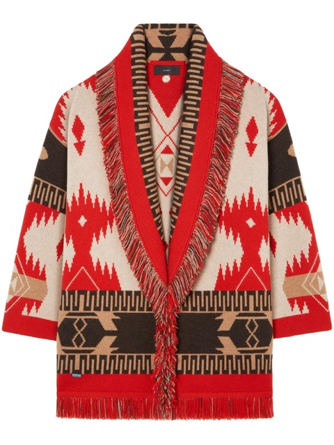 Alanui Icon jacquard cashmere cardigan - Red - zdjęcie produktu nr 1