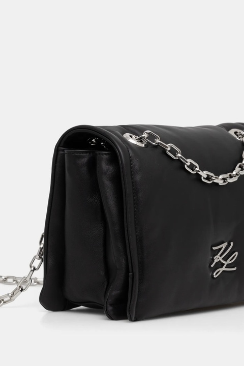 Karl Lagerfeld torebka skórzana kolor czarny A1W30173 - zdjęcie produktu nr 2